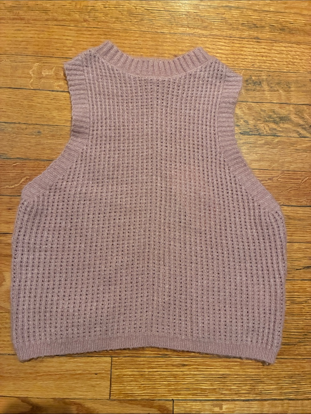 Chelsea & Violet Mauve Sleeveless Waffle Knit Crop Vest
